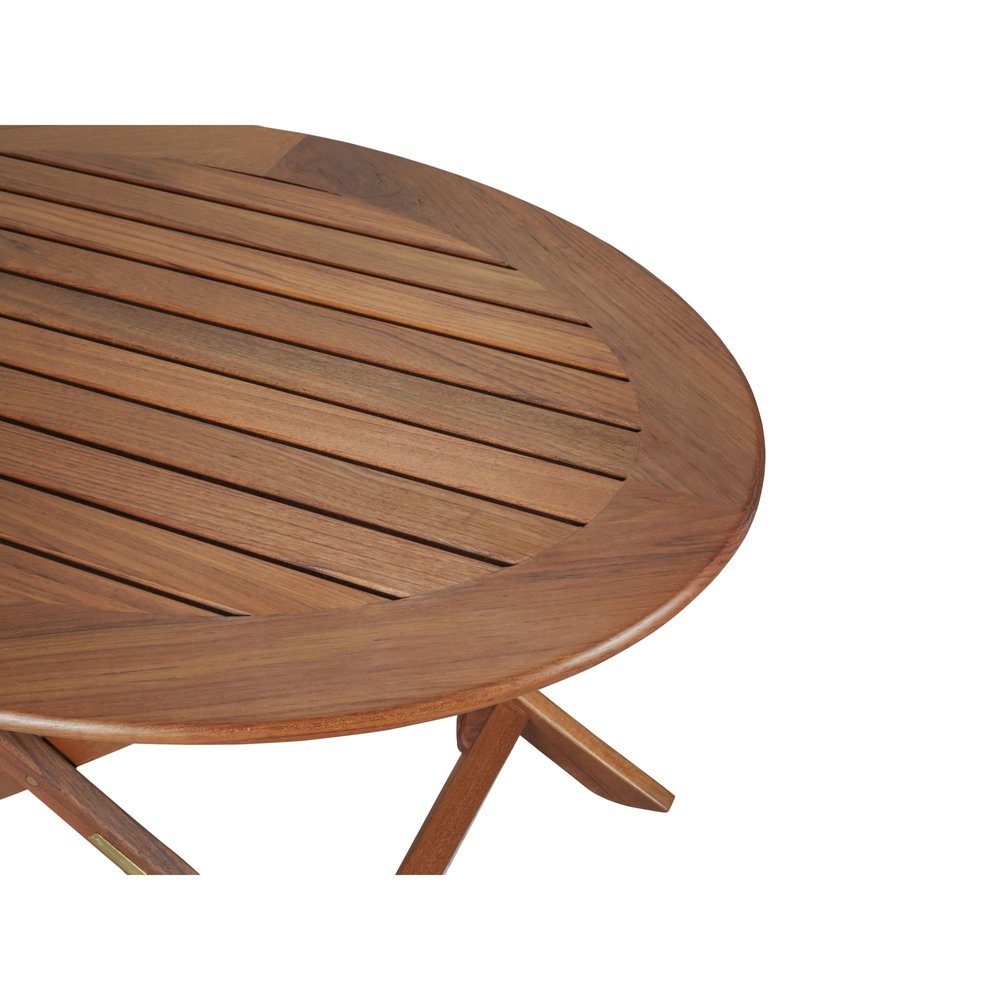 40" Brown Oval Solid Wood Folding Outdoor Patio Side Table