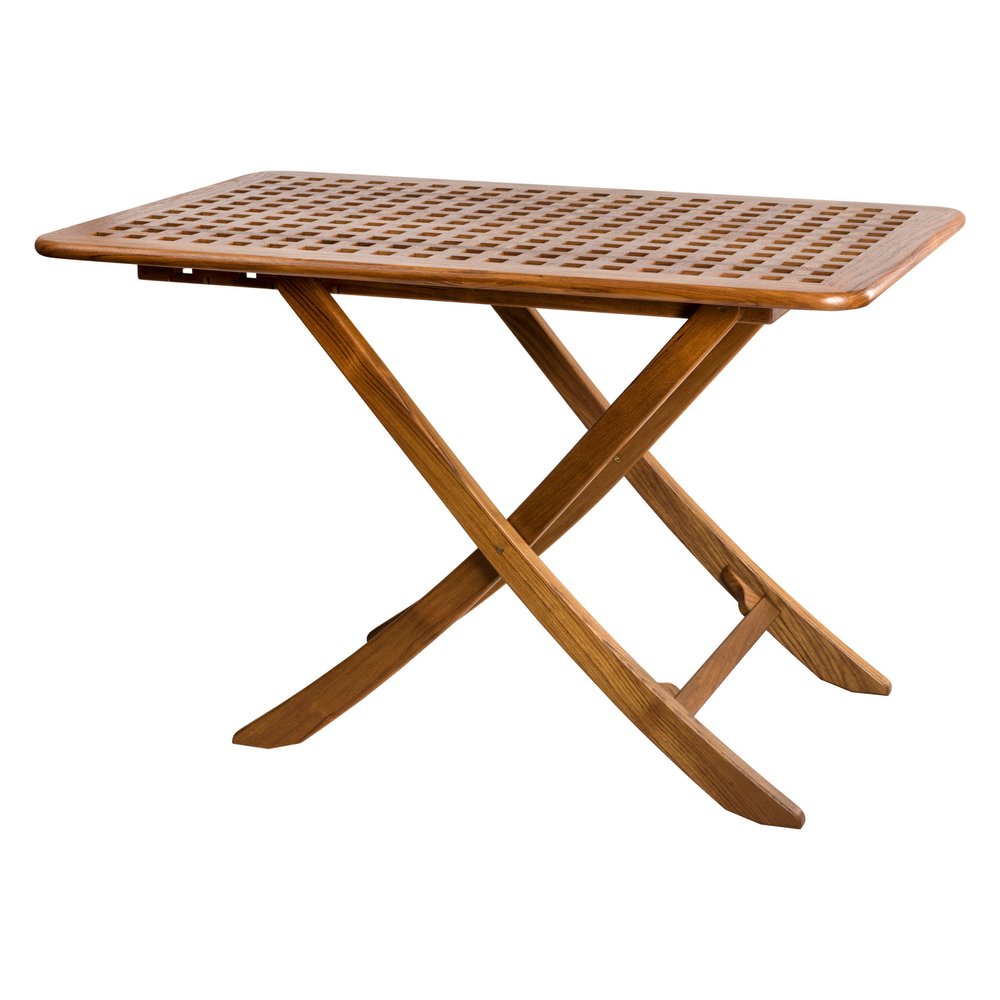 43" Brown Solid Wood Folding Outdoor Patio Side Table