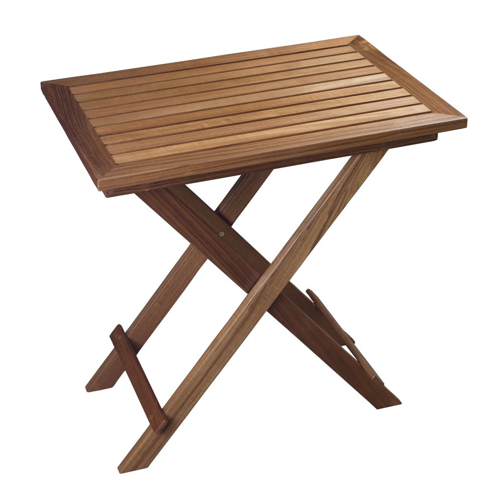 28" Brown Solid Wood Folding Outdoor Patio Side Table