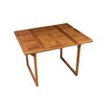 45" Brown Solid Wood Folding Outdoor Patio Side Table