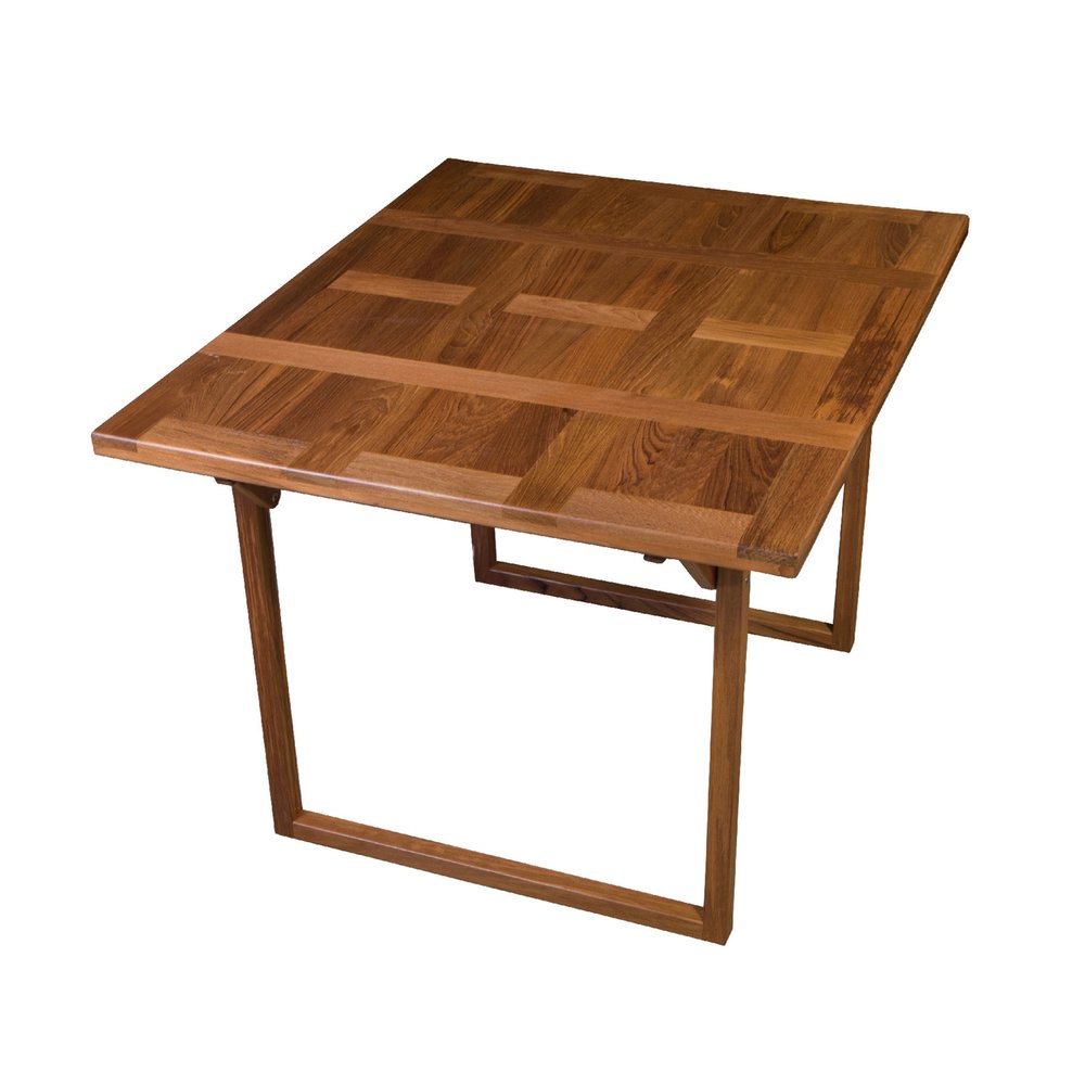 45" Brown Solid Wood Folding Outdoor Patio Side Table