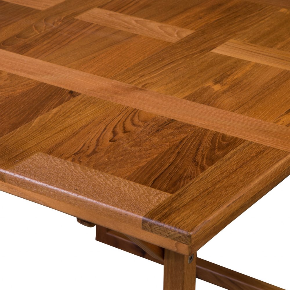 45" Brown Solid Wood Folding Outdoor Patio Side Table