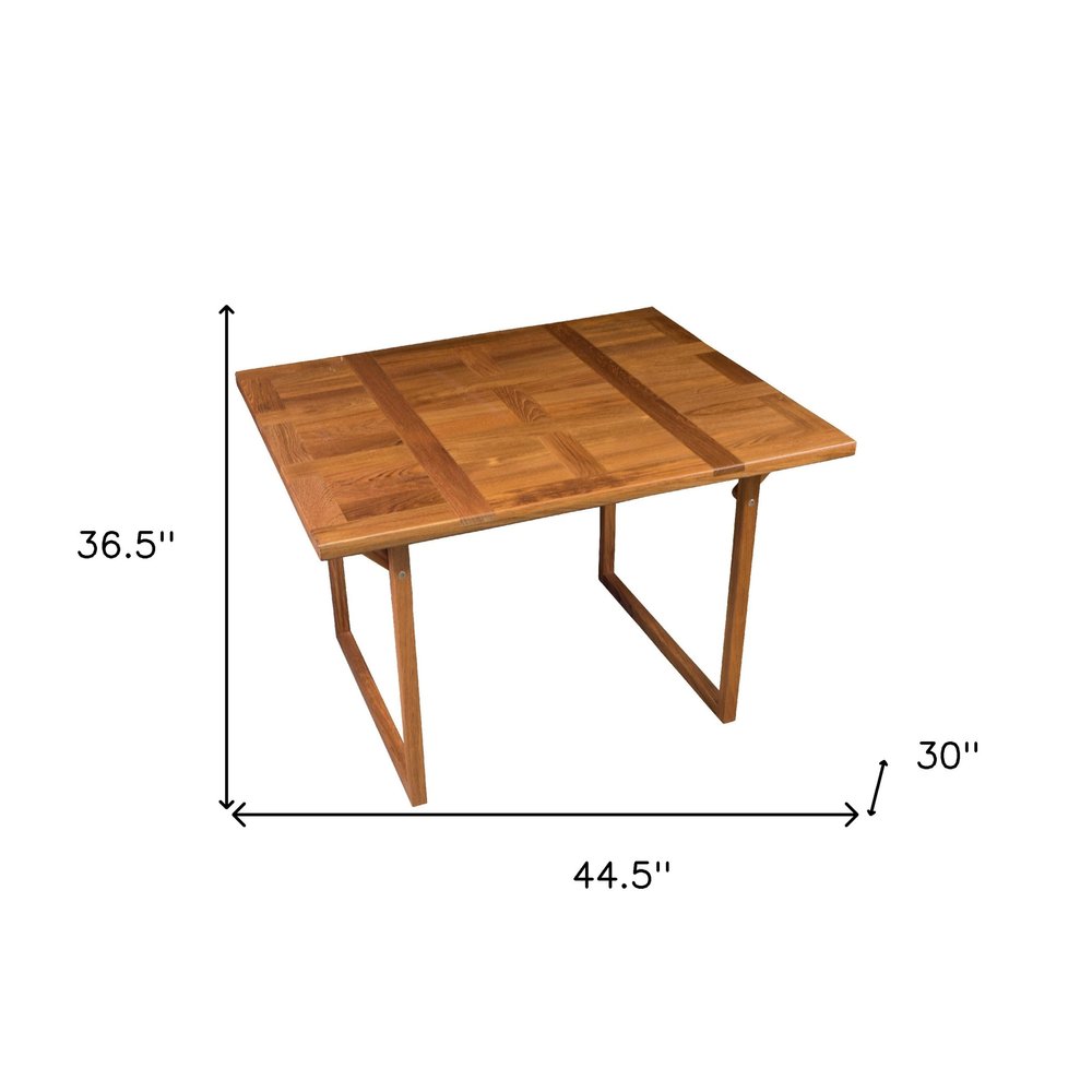 45" Brown Solid Wood Folding Outdoor Patio Side Table