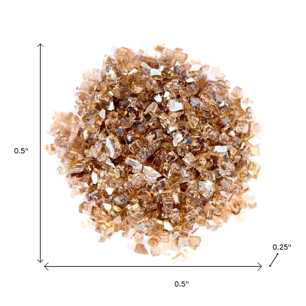 Copper Reflective Fire Pit Glass - Decorative Round Outdoor Fire Glass