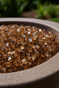 Copper Reflective Fire Pit Glass - Decorative Round Outdoor Fire Glass