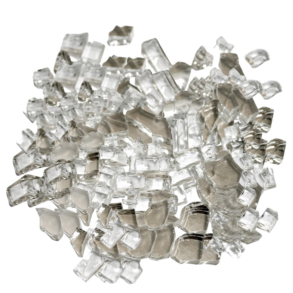 Clear Reflective Fire Pit Glass - Decorative Round Outdoor Fire Glass