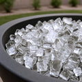 Clear Reflective Fire Pit Glass - Decorative Round Outdoor Fire Glass