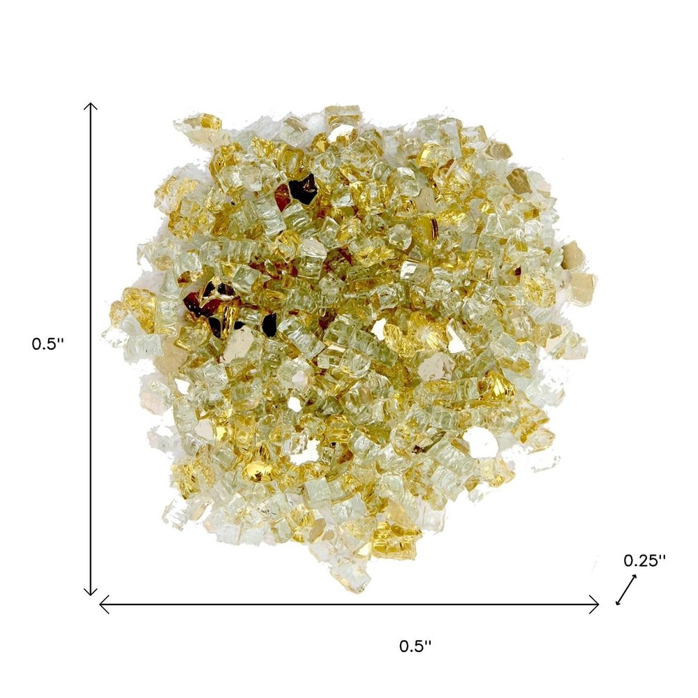 Gold Reflective Fire Pit Glass - Decorative Round Outdoor Fire Glass