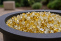 Gold Reflective Fire Pit Glass - Decorative Round Outdoor Fire Glass