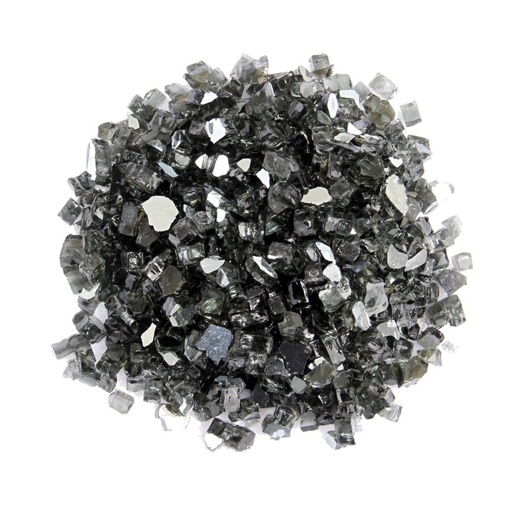 Black Reflective Fire Pit Glass - Decorative Round Outdoor Fire Glass
