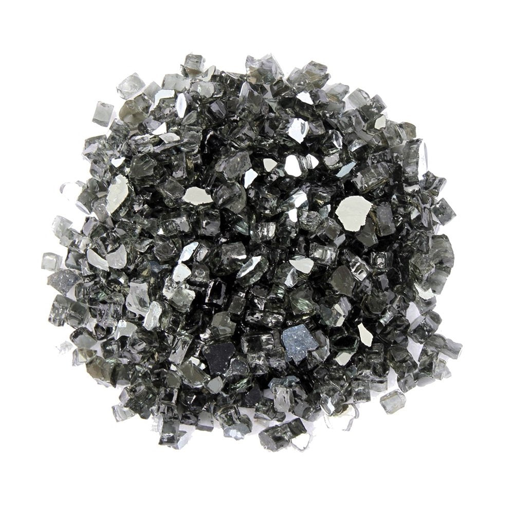 Black Reflective Fire Pit Glass - Decorative Round Outdoor Fire Glass