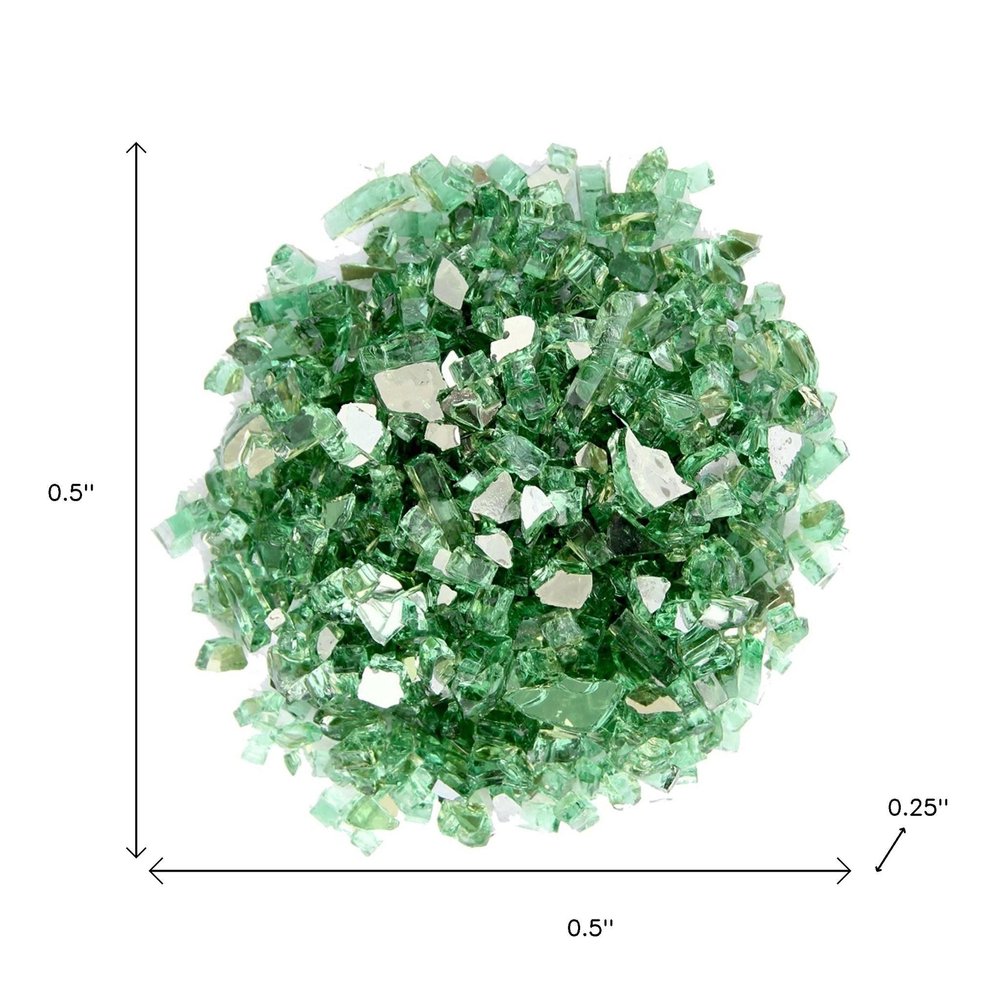 Green Reflective Fire Pit Glass - Decorative Round Outdoor Fire Glass