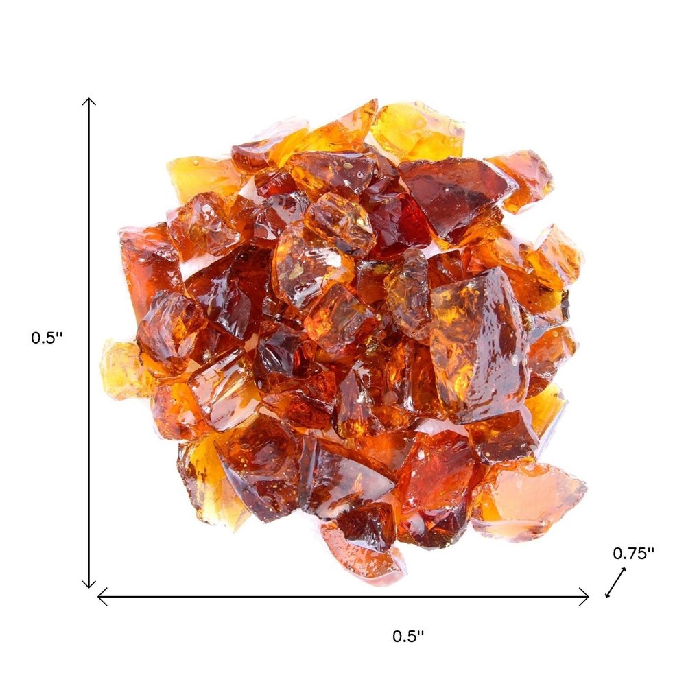 Amber Reflective Fire Pit Glass - Decorative Round Outdoor Fire Glass