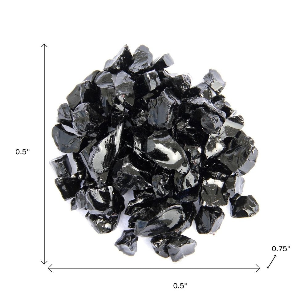 Black Reflective Fire Pit Glass - Decorative Round Outdoor Fire Glass