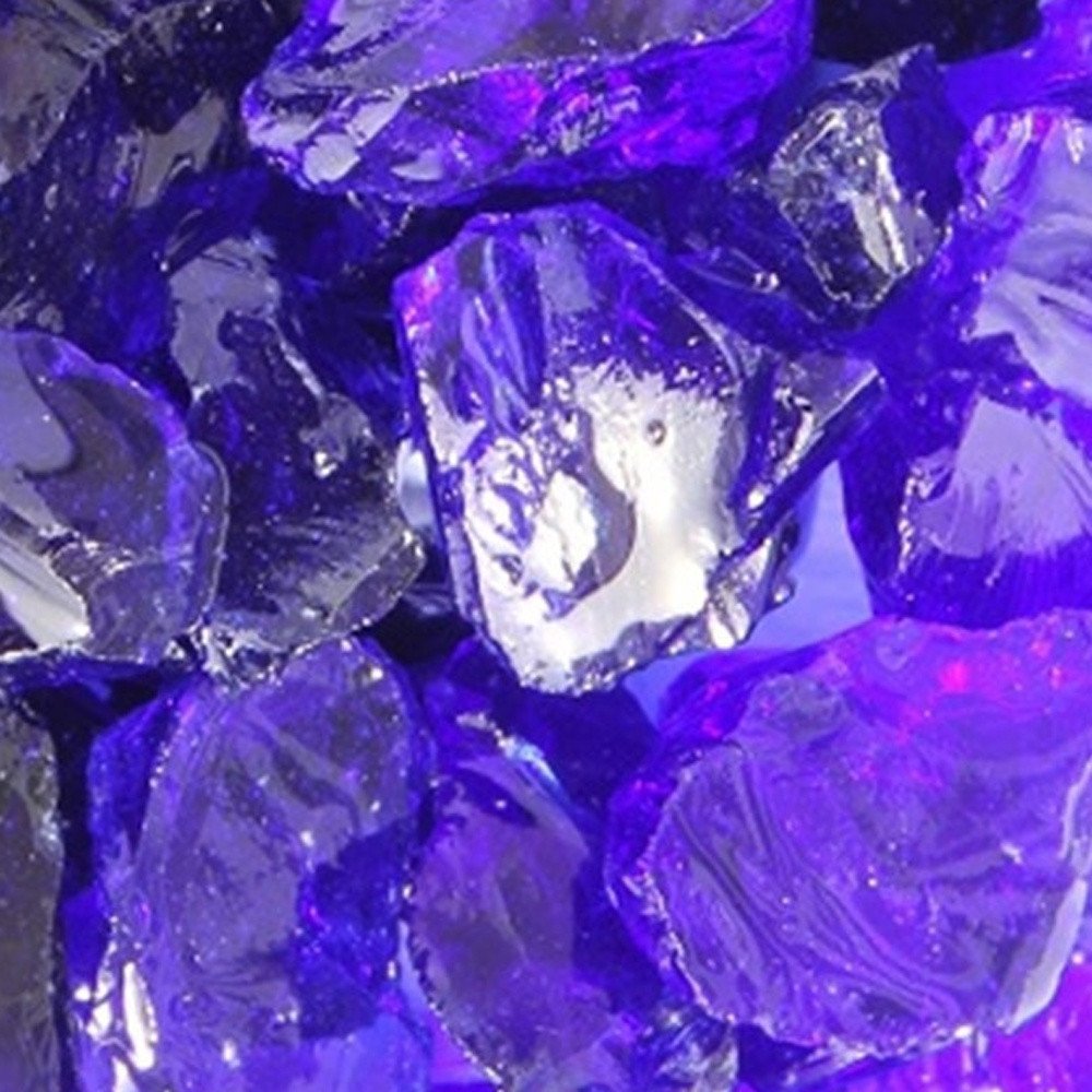 Cobalt Reflective Fire Pit Glass - Decorative Round Outdoor Fire Glass