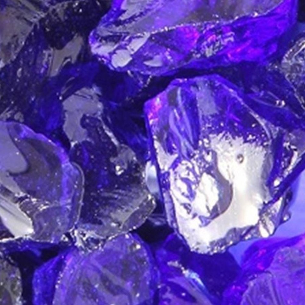 Cobalt Reflective Fire Pit Glass - Decorative Round Outdoor Fire Glass