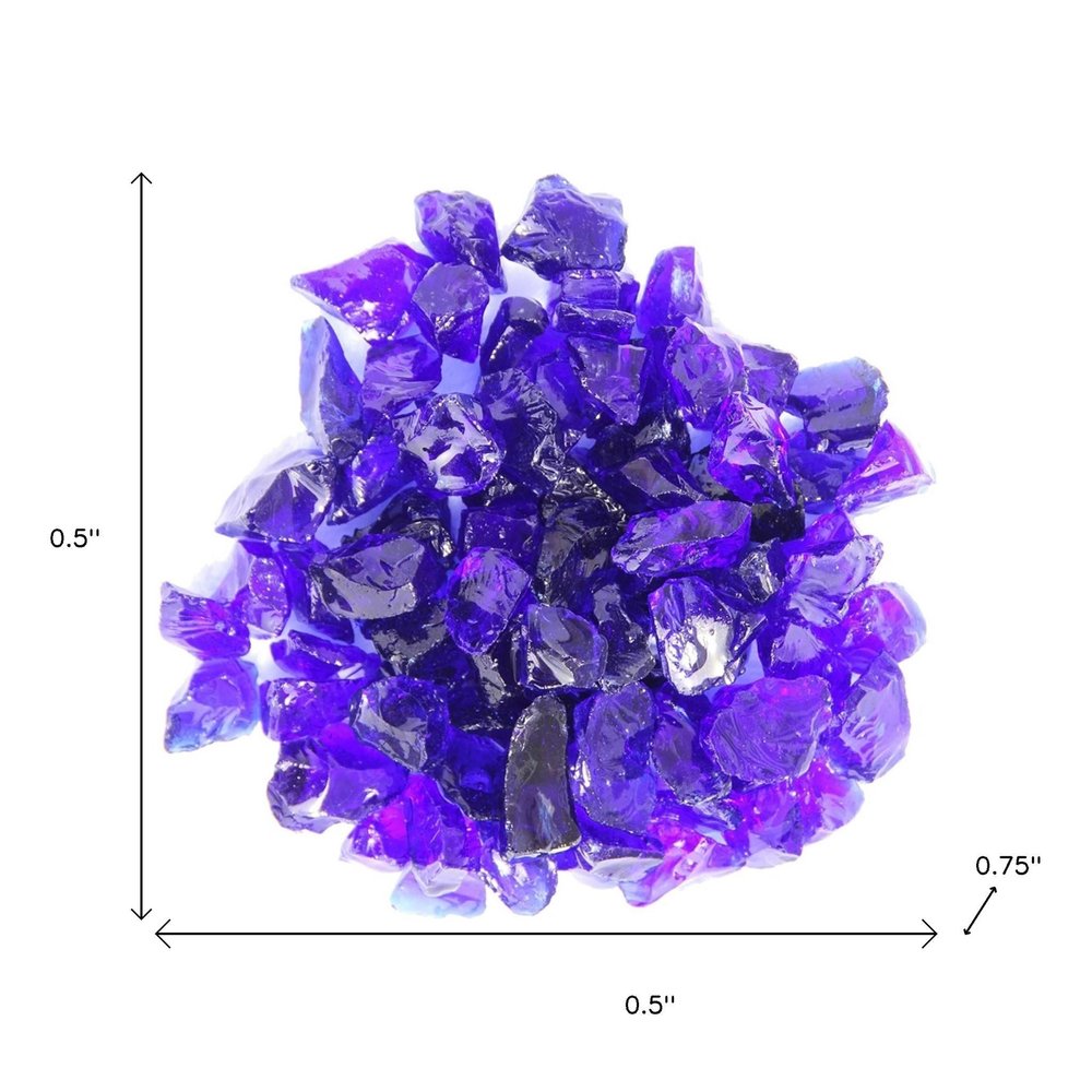 Cobalt Reflective Fire Pit Glass - Decorative Round Outdoor Fire Glass