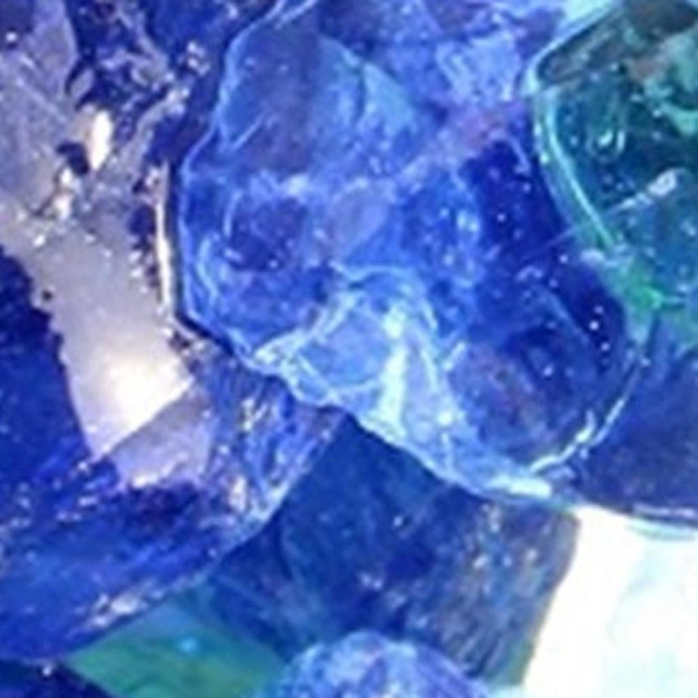 Blue & Green Reflective Fire Pit Glass - Decorative Round Outdoor Fire Glass