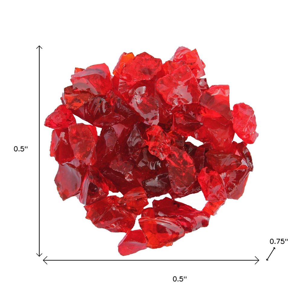 Red Reflective Fire Pit Glass - Decorative Round Outdoor Fire Glass