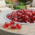 Red Reflective Fire Pit Glass - Decorative Round Outdoor Fire Glass