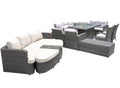 11-Piece Gray Wicker Outdoor Patio Conversation Set with Fire Pit & Table