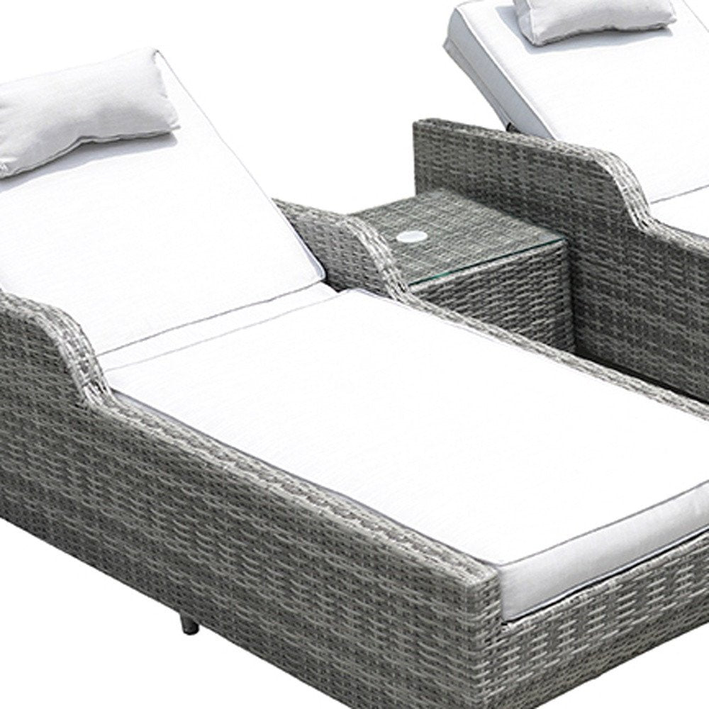 12-Piece Outdoor Gray Wicker Outdoor Patio Conversation Set Fire Pit Included with White Cushions