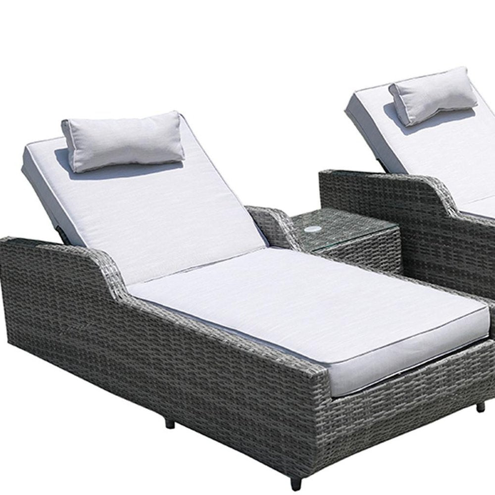 9-Piece Outdoor Gray Wicker Outdoor Patio Conversation Set Fire Pit Included with Gray Cushions