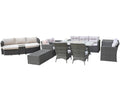 11-Piece Gray Wicker Outdoor Patio Conversation Set with Fire Pit & Table