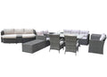 11-Piece Gray Wicker Outdoor Patio Conversation Set with Fire Pit & Table