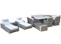 12-Piece Gray Wicker Outdoor Patio Conversation Set with Fire Pit & Table