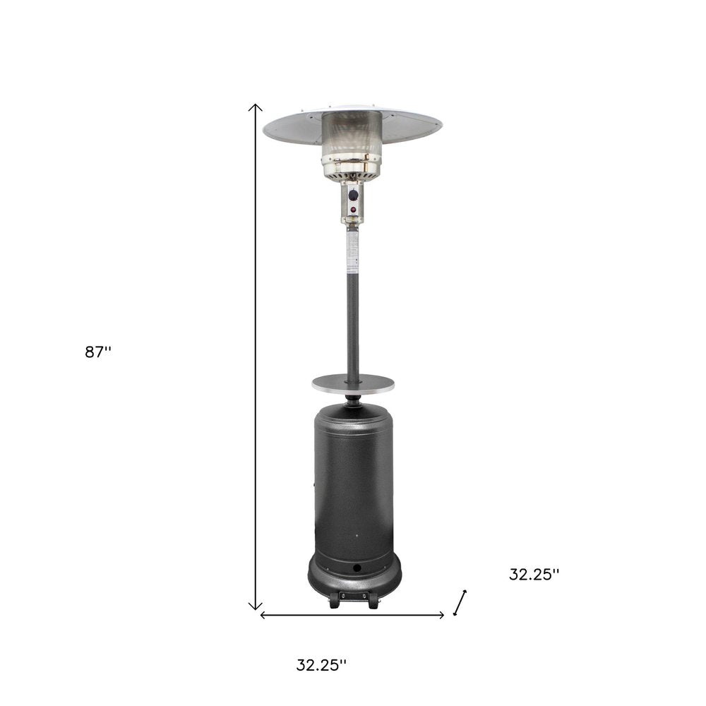 48,000 BTU Silver Propane Patio Heater - Freestanding Steel Outdoor Heater