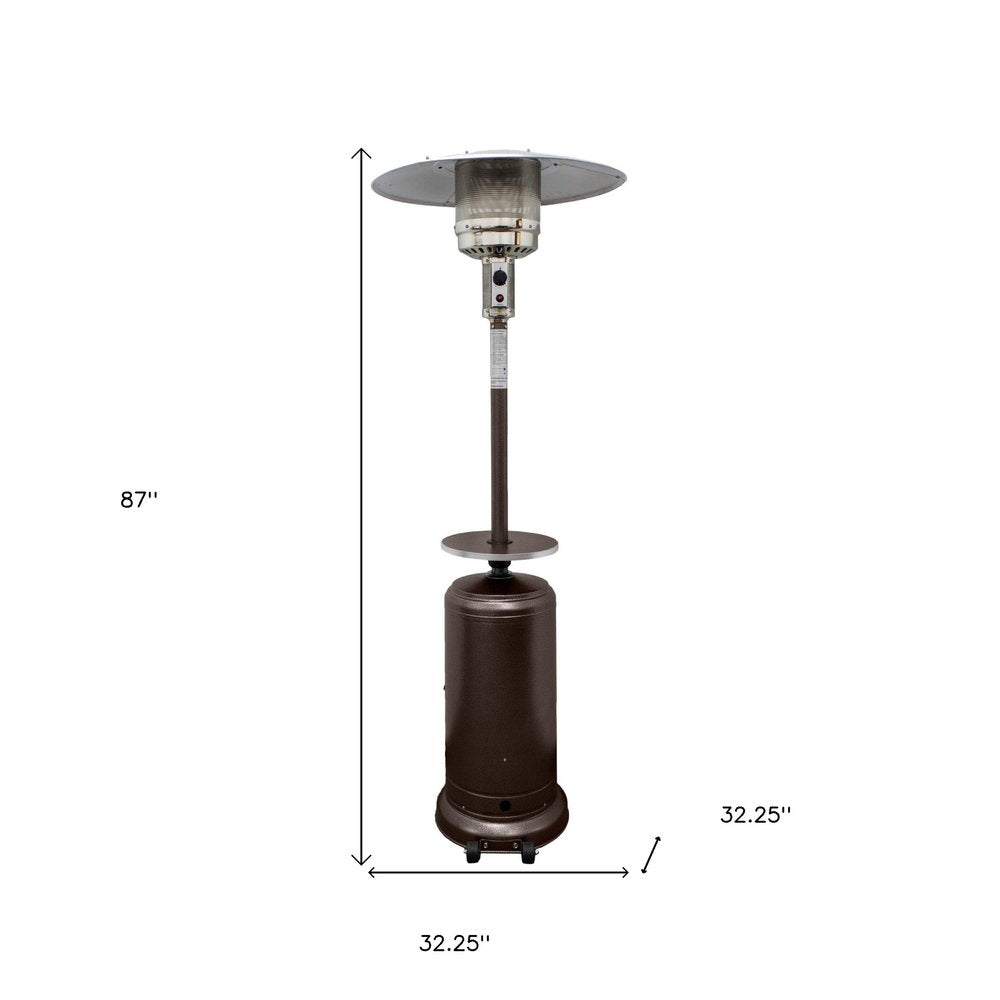 48,000 BTU Bronze Propane Patio Heater - Freestanding Steel Outdoor Heater