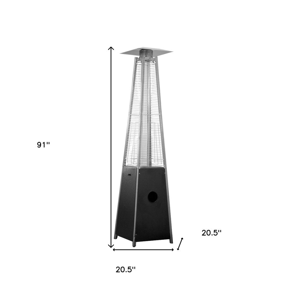 41,000 BTU Black Propane Patio Heater - Freestanding Pyramid Steel Outdoor Heater