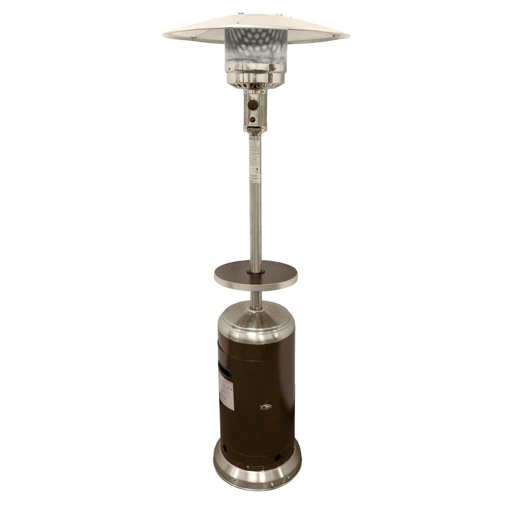 48,000 BTU Silver Propane Patio Heater - Freestanding Steel Outdoor Heater