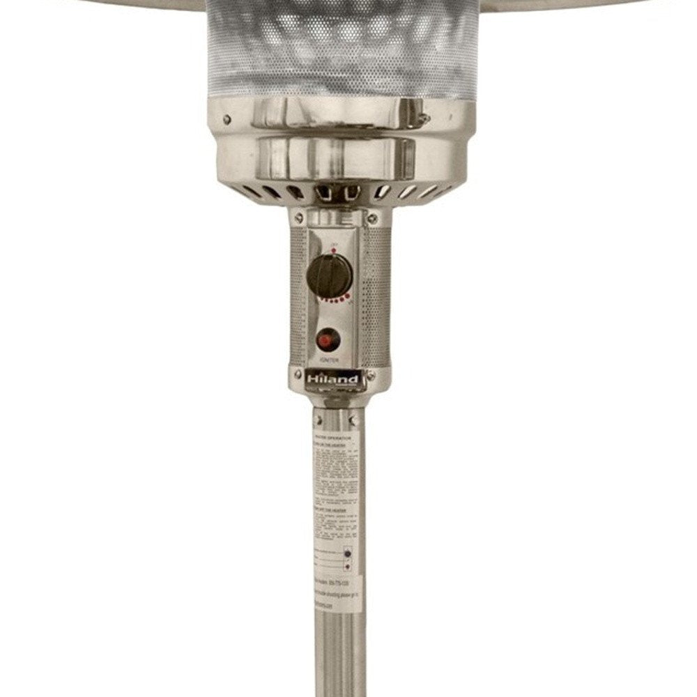 48,000 BTU Silver Propane Patio Heater - Freestanding Steel Outdoor Heater