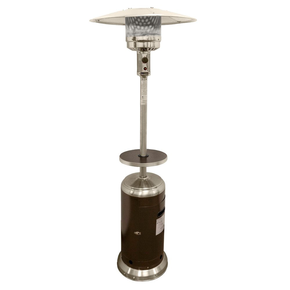 48,000 BTU Silver Propane Patio Heater - Freestanding Steel Outdoor Heater