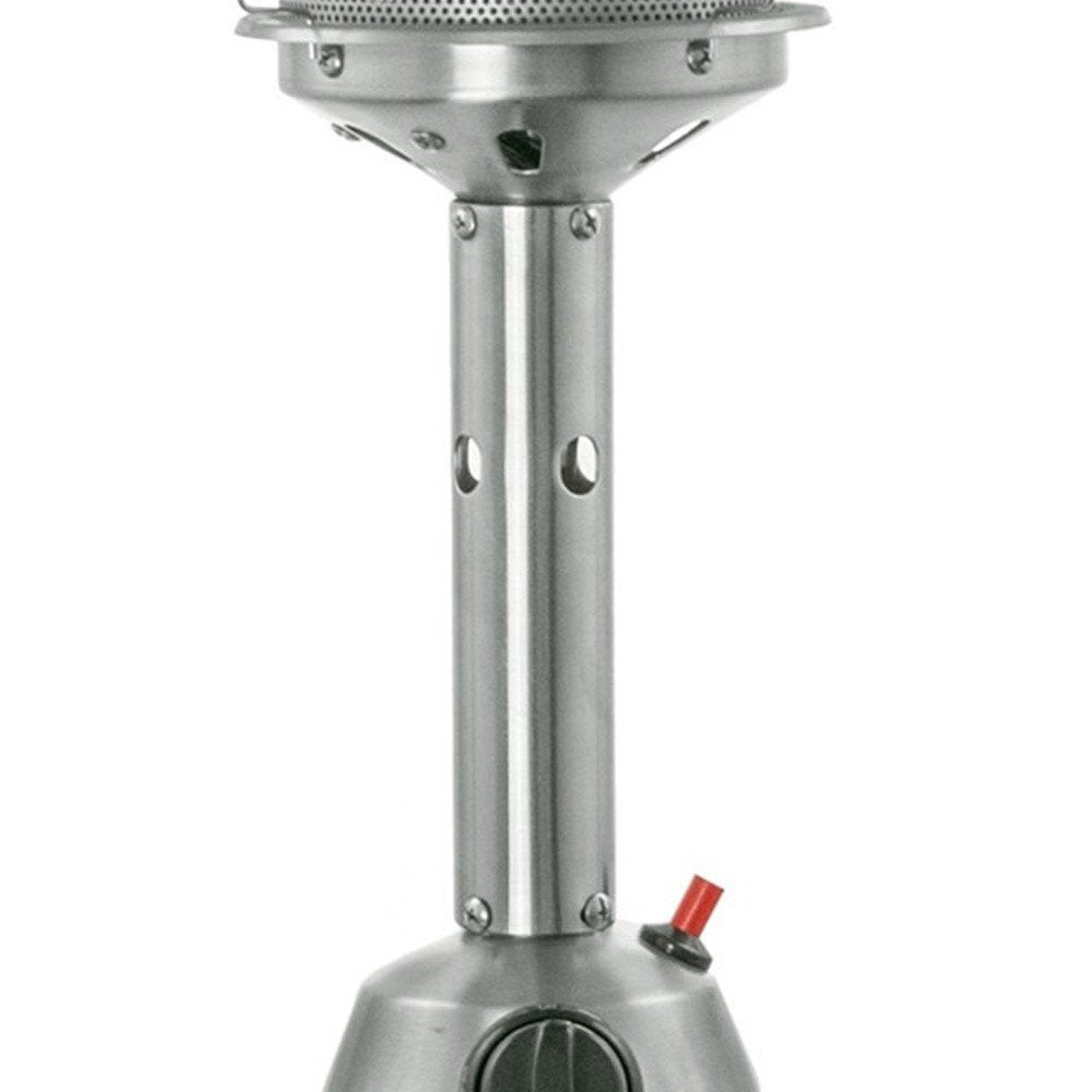 11,000 BTU Silver Propane Patio Heater - Tabletop Steel Outdoor Heater