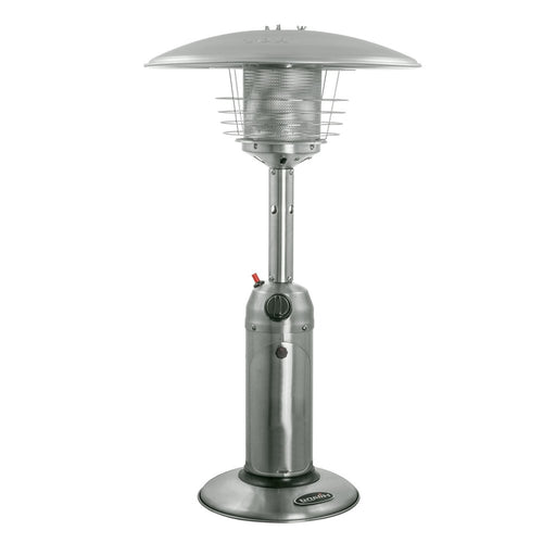 11,000 BTU Silver Propane Patio Heater - Tabletop Steel Outdoor Heater