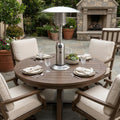 11,000 BTU Silver Propane Patio Heater - Tabletop Steel Outdoor Heater