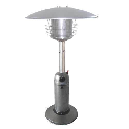 11,000 BTU Silver Propane Patio Heater - Tabletop Steel Outdoor Heater