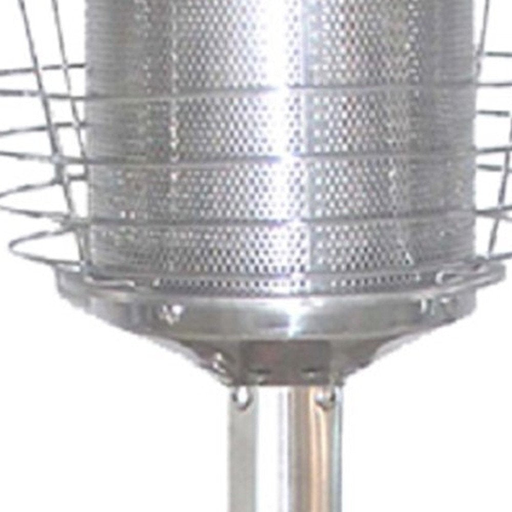 11,000 BTU Silver Propane Patio Heater - Tabletop Steel Outdoor Heater