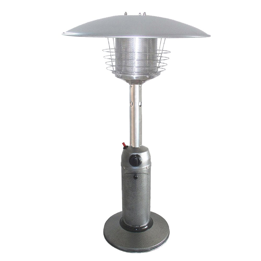 11,000 BTU Silver Propane Patio Heater - Tabletop Steel Outdoor Heater