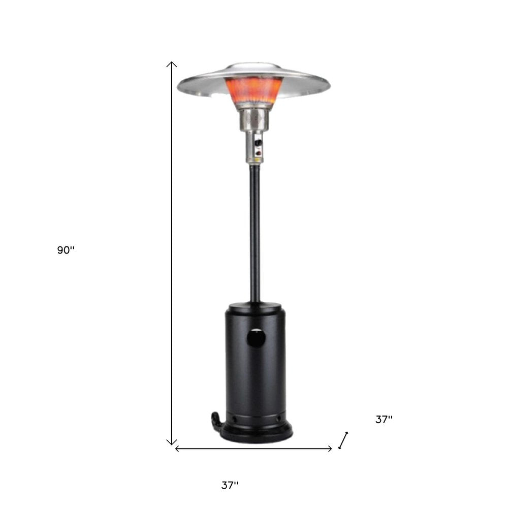 40,000 BTU Black Propane Patio Heater - Freestanding Steel Outdoor Heater