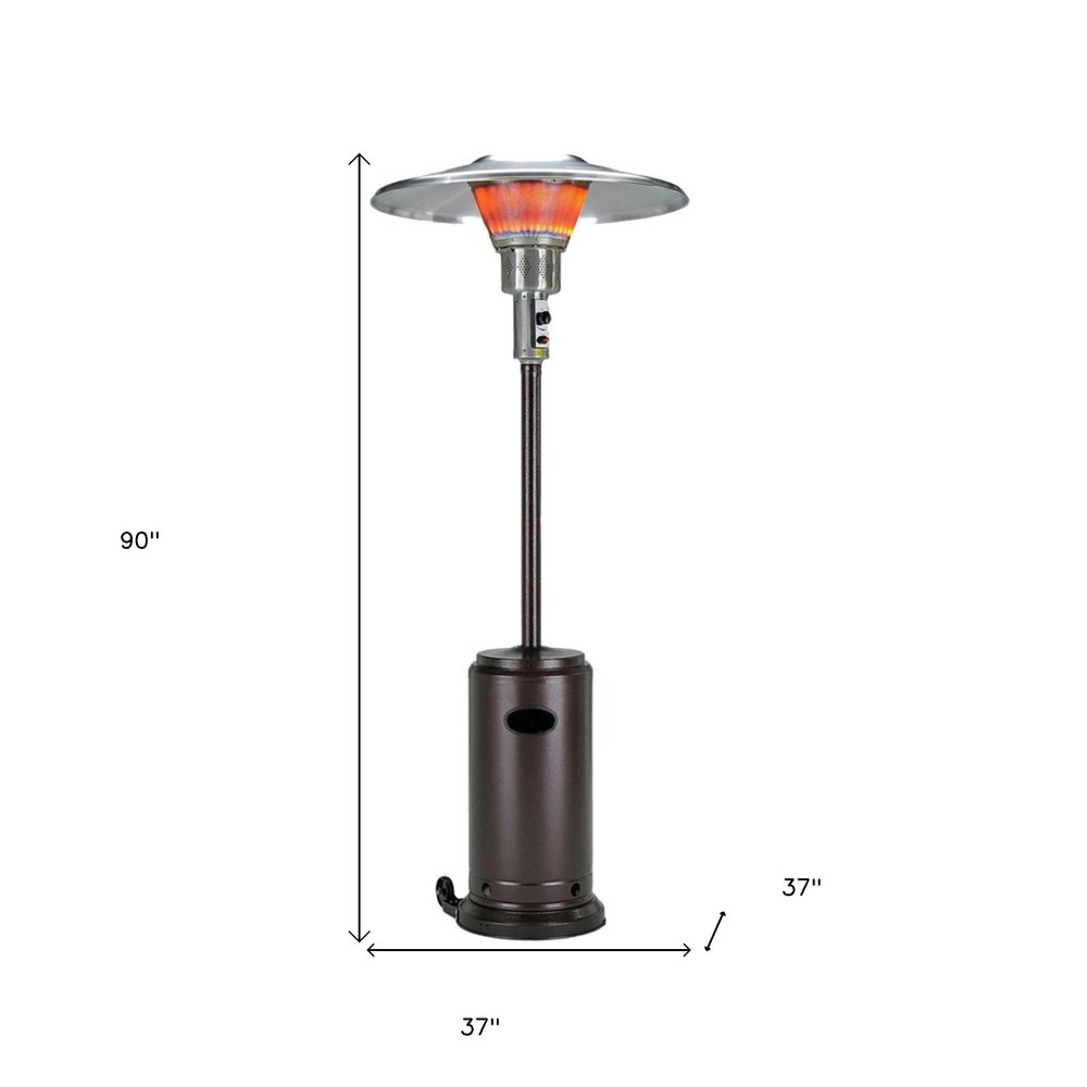 40,000 BTU Bronze Propane Patio Heater - Freestanding Steel Outdoor Heater