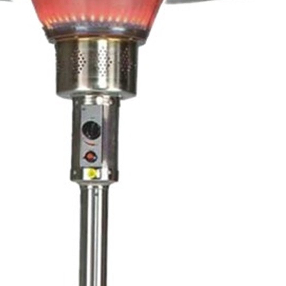 40,000 BTU Silver Propane Patio Heater - Freestanding Steel Outdoor Heater
