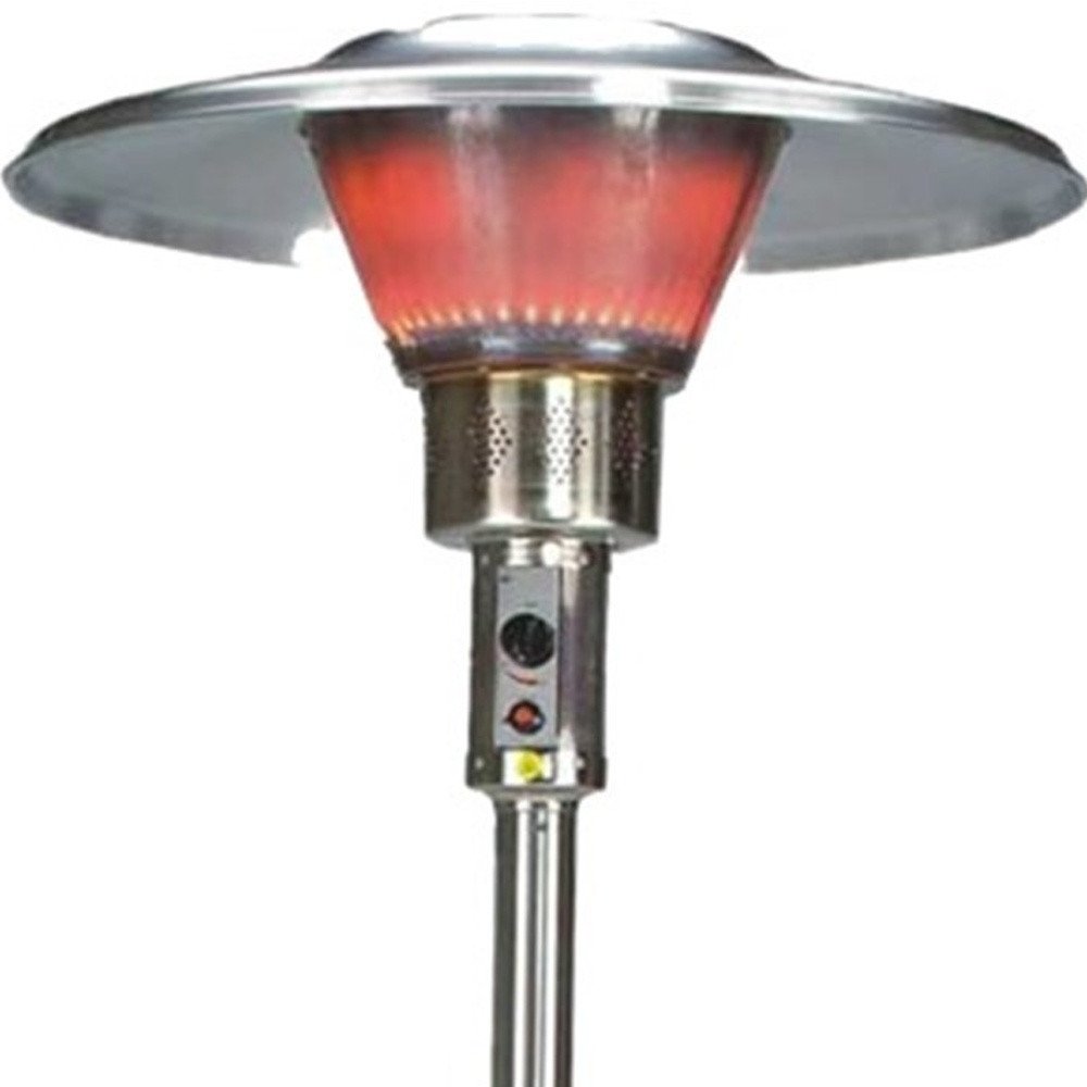 40,000 BTU Silver Propane Patio Heater - Freestanding Steel Outdoor Heater