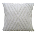 18" x 18" White Zippered Diamond Indoor/Outdoor Patio Throw Pillow