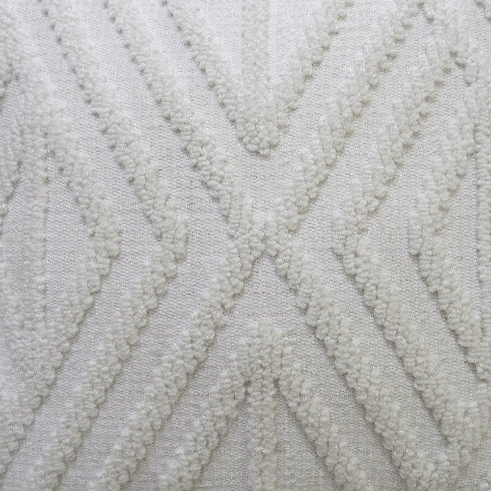 18" x 18" White Zippered Diamond Indoor/Outdoor Patio Throw Pillow