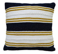18" x 18" Black & Yellow Zippered Striped Indoor/Outdoor Patio Throw Pillow