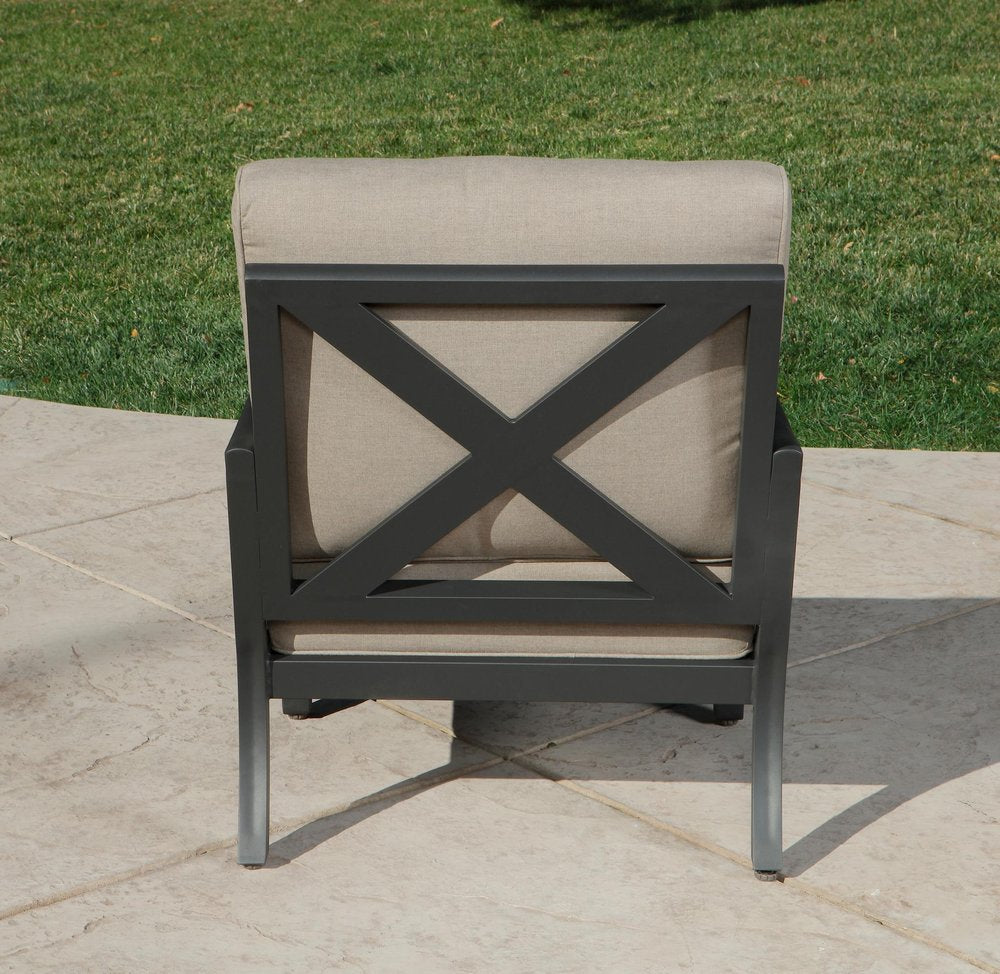 6-Piece Gray Metal Outdoor Patio Sectional Conversation Set with Table